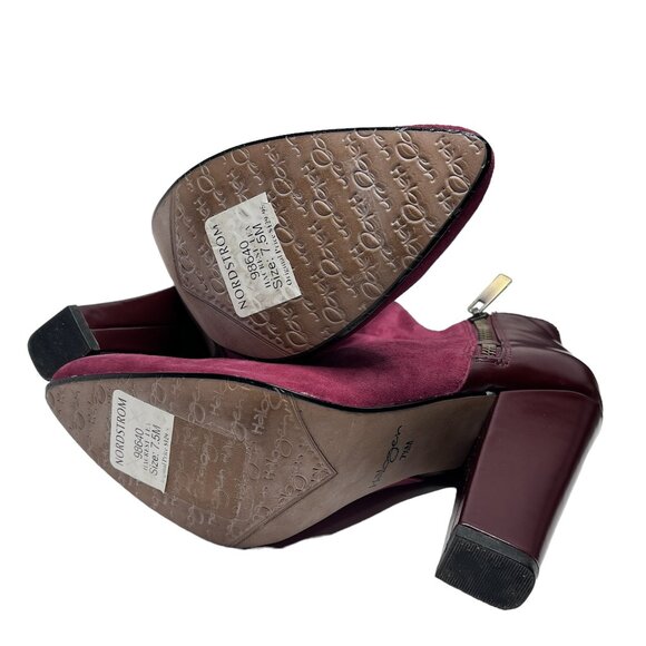 💥FINAL SALE 💥 NWT Halogen Cranberry Suede/Leather Heeled Ankle Boots Sz 7.5M - Picture 6 of 8